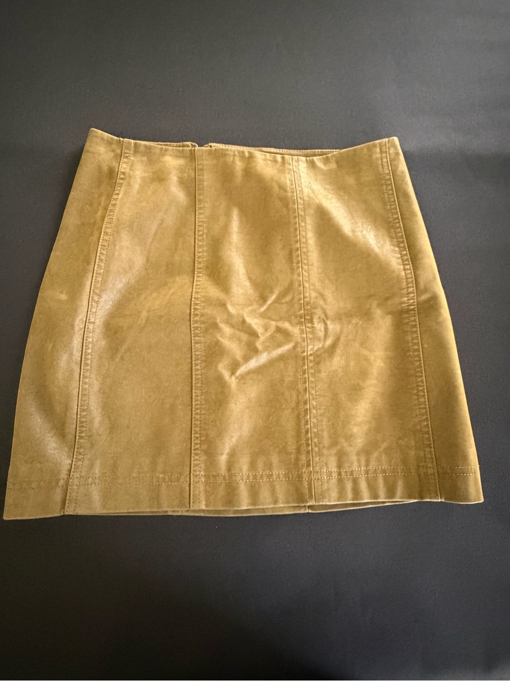 Free People Faux Suede-Panel Mini Skirt in Mustard